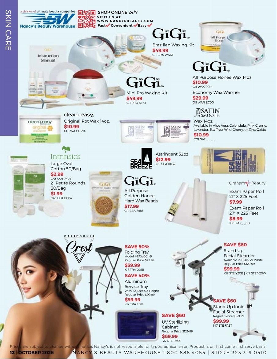 Nancy's Beauty Warehouse Monthly Catalog Weekly Ad October 1 - 31, 2026