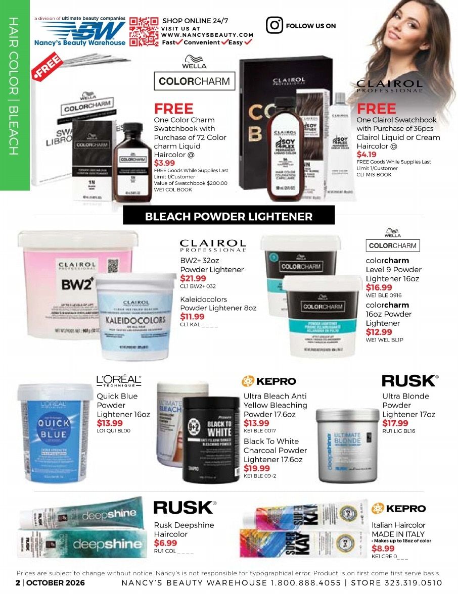Nancy's Beauty Warehouse Monthly Catalog Weekly Ad October 1 - 31, 2026