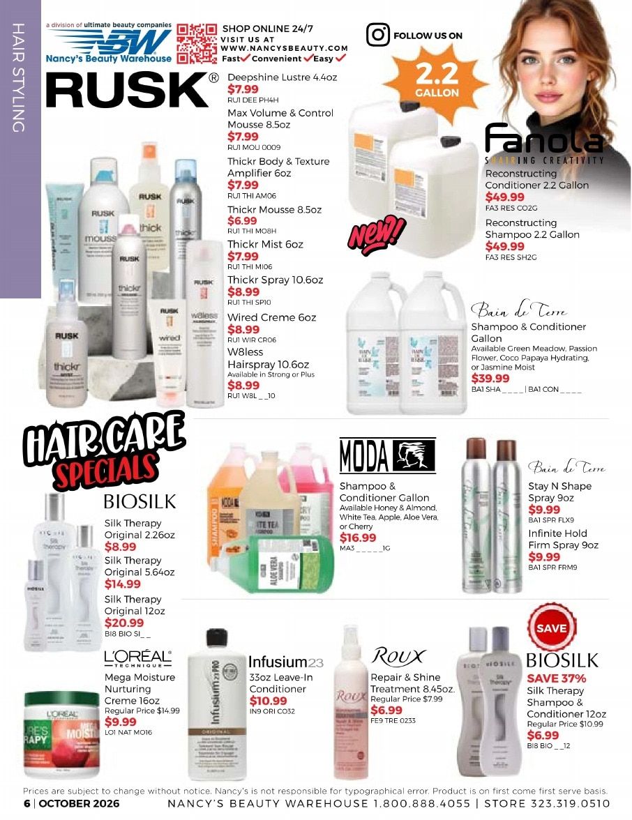 Nancy's Beauty Warehouse Monthly Catalog Weekly Ad October 1 - 31, 2026