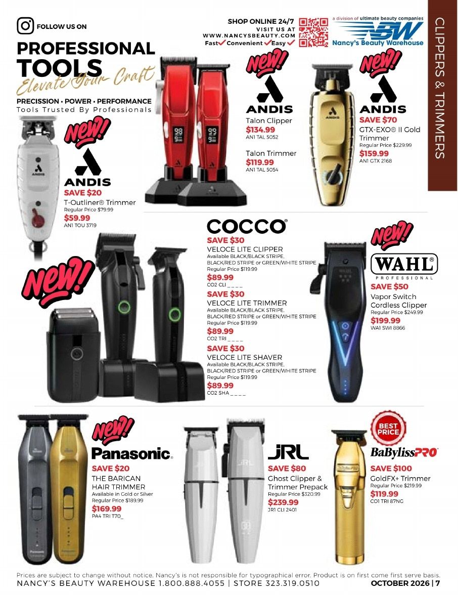 Nancy's Beauty Warehouse Monthly Catalog Weekly Ad October 1 - 31, 2026