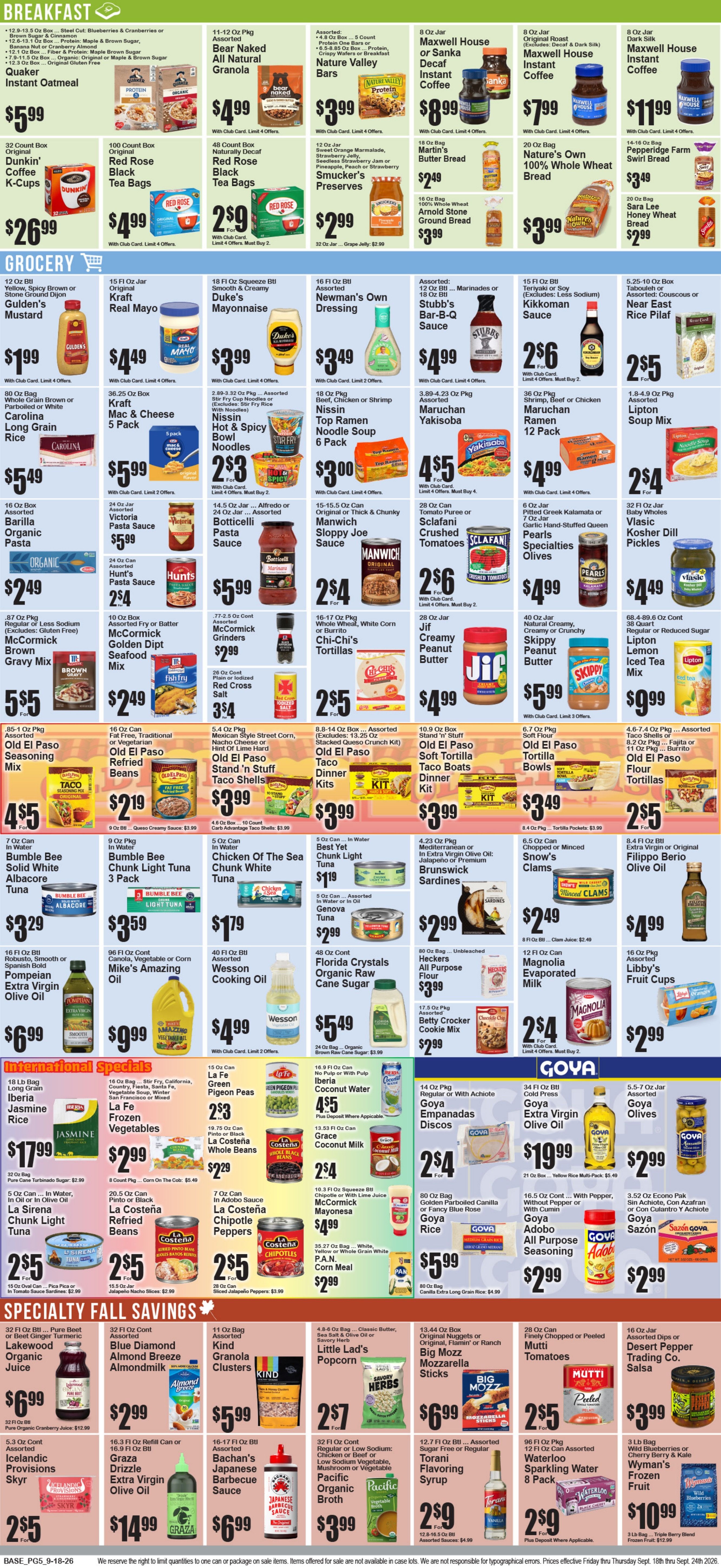 Food World Supermarket Weekly Ad September 18 - 24, 2026
