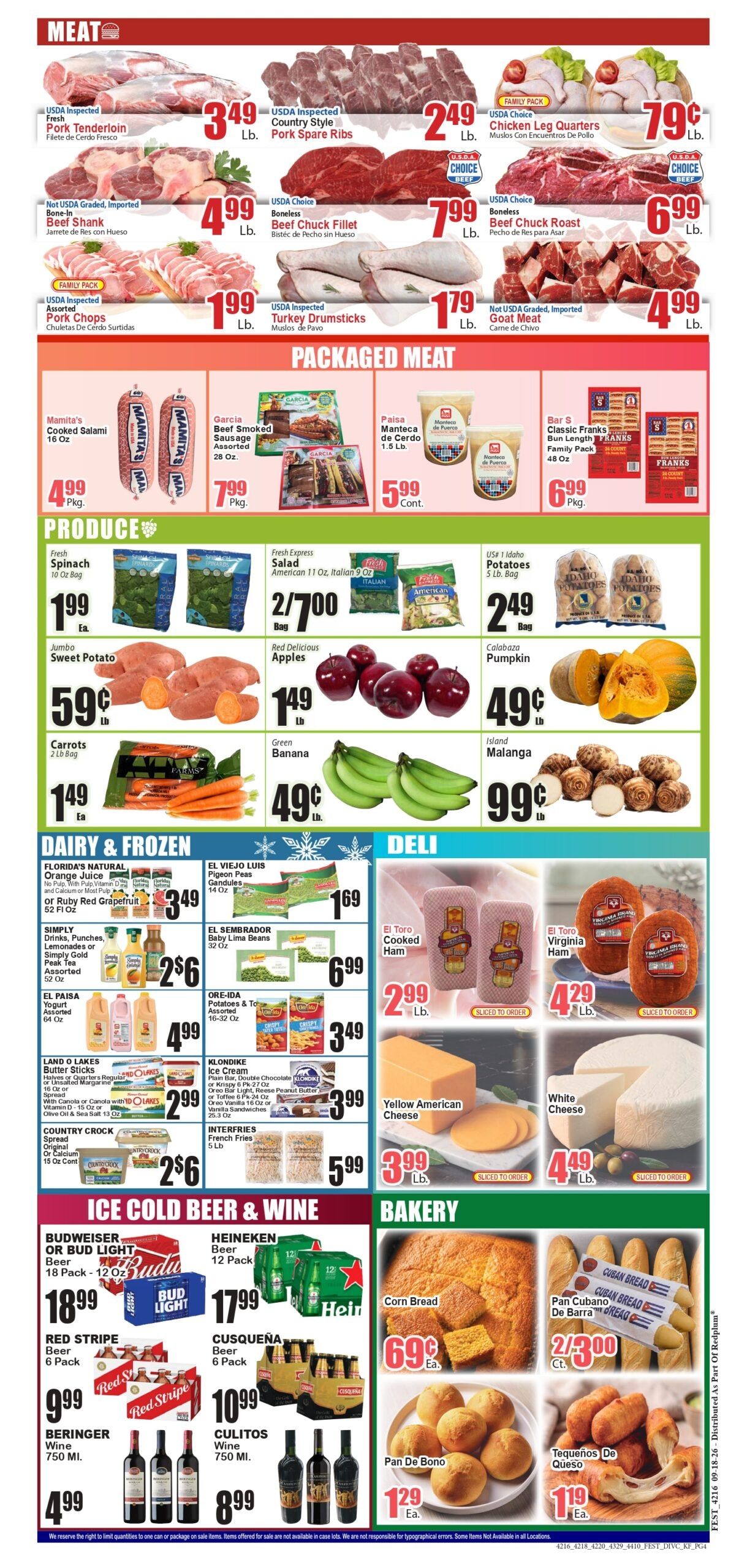 Festival Supermarket Weekly Ad September 18 - 24, 2026