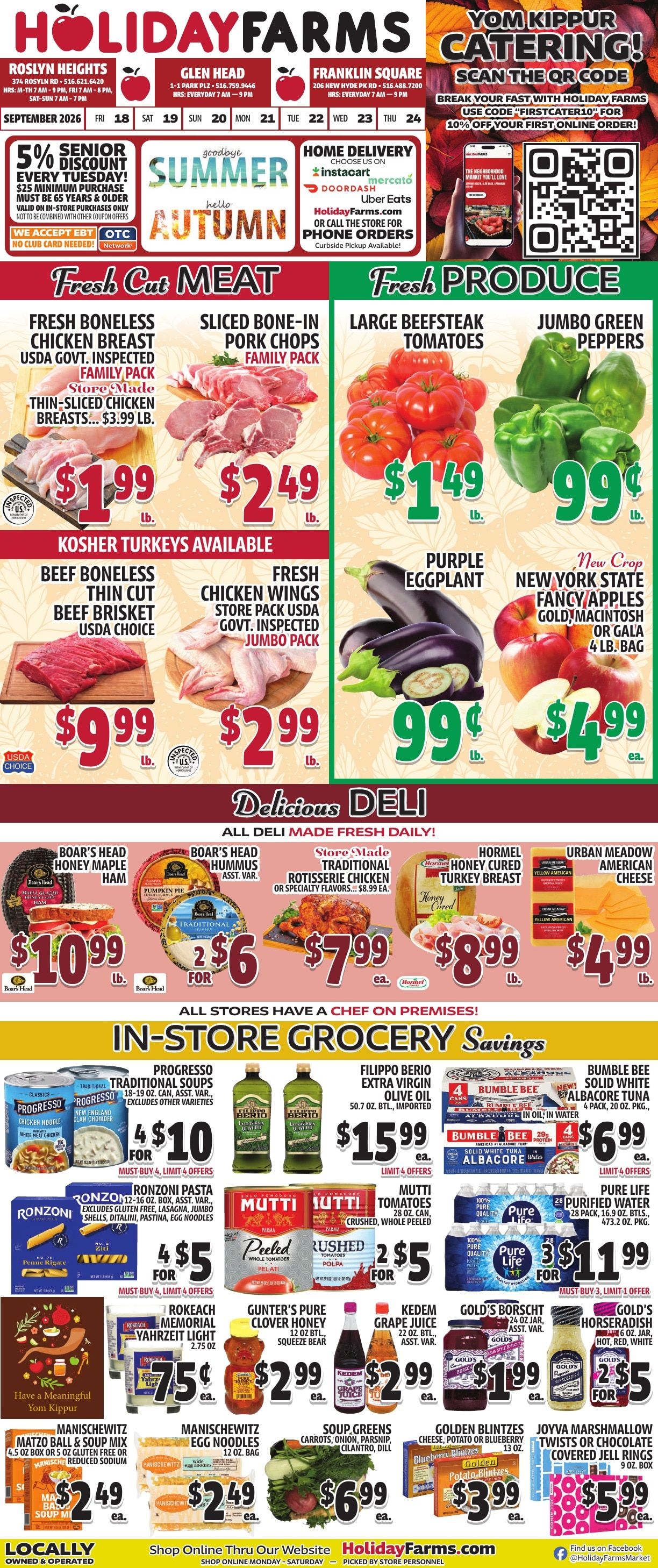 Holiday Farms Weekly Ad September 18 - 24, 2026