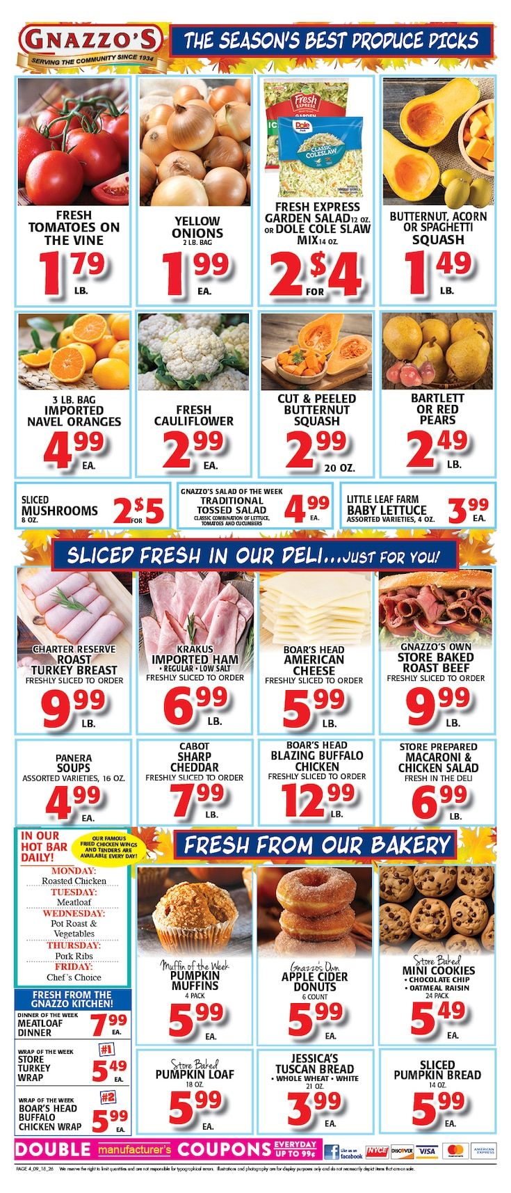 Gnazzo's Food Center Weekly Ad September 16 - 22, 2026