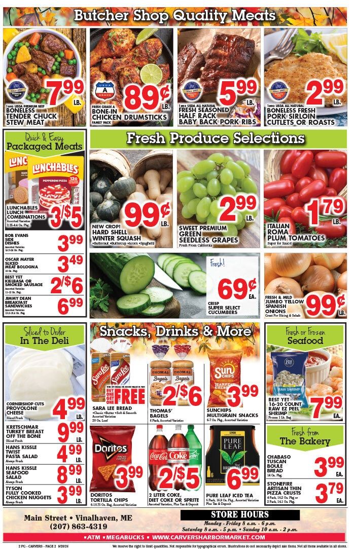 Carver's Harbor Market Weekly Ad September 18 - 24, 2026