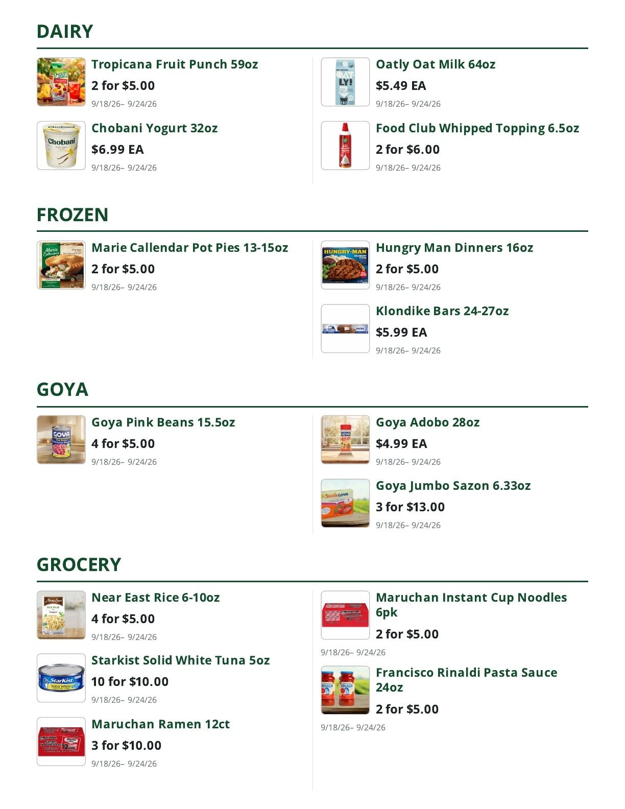 Bob's Butcher & Basket Weekly Ad September 18 - 24, 2026