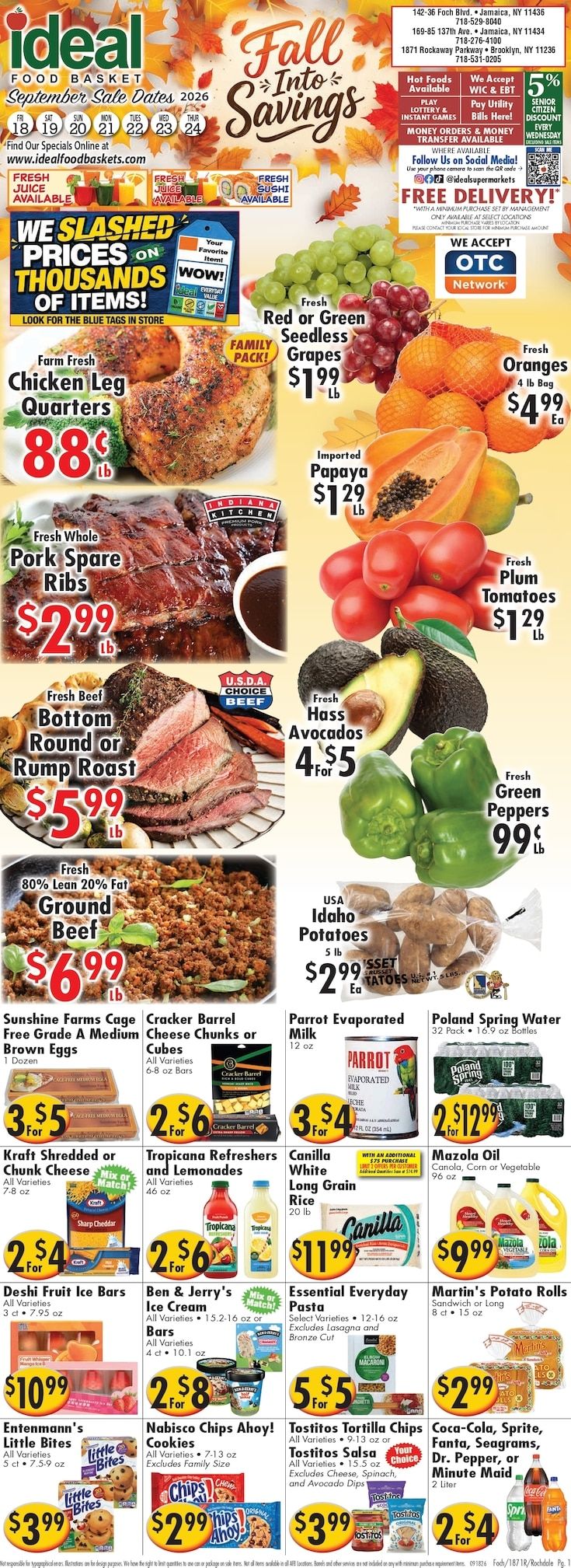 Ideal Food Basket (Brooklyn and Jamaica, NY) Weekly Ad September 18 - 24, 2026