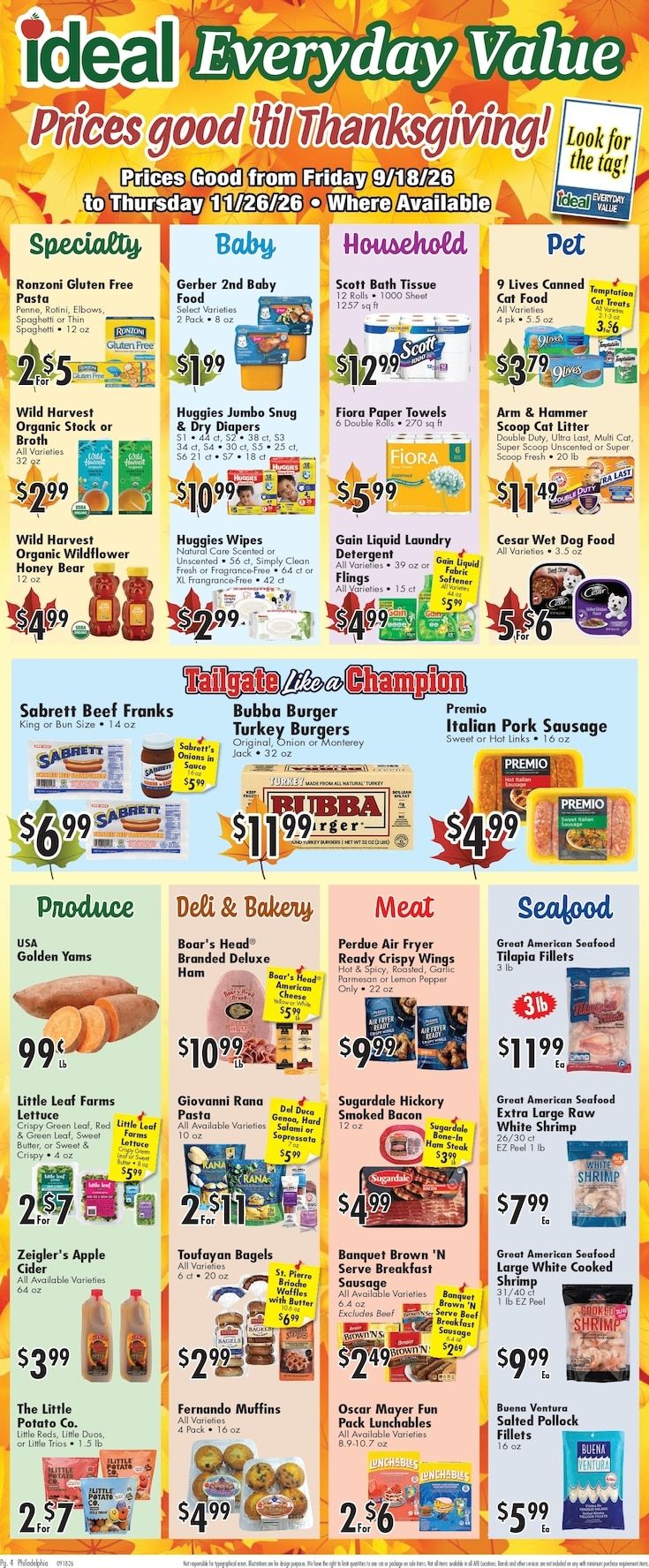 Ideal Food Basket (Philadelphia, PA) Weekly Ad September 18 - 24, 2026