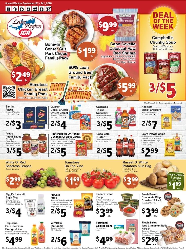 Lake Region IGA Weekly Ad September 18 - 24, 2026