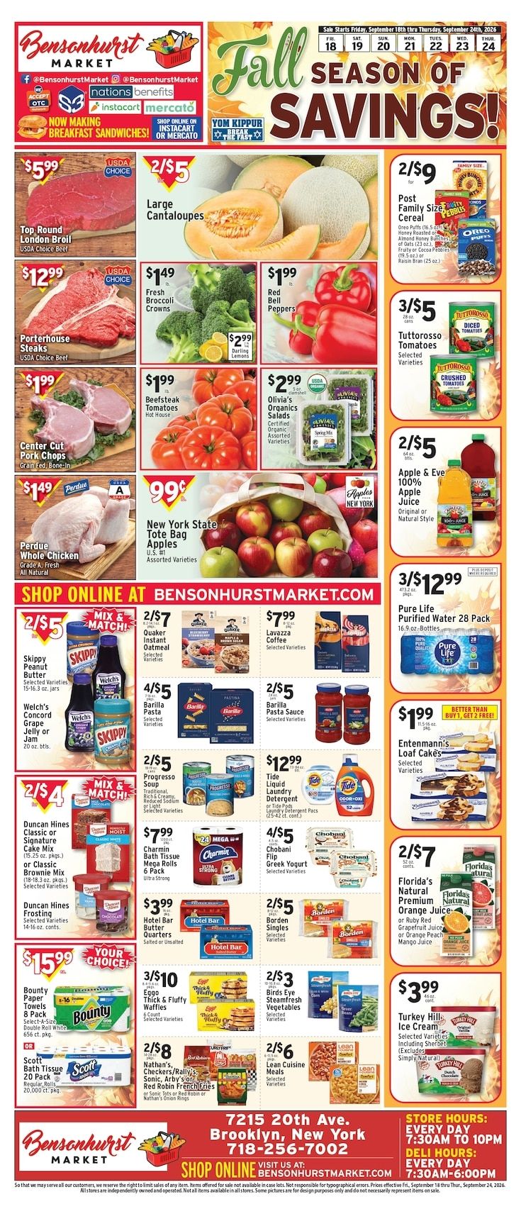 Bensonhurst Market Weekly Ad September 18 - 24, 2026