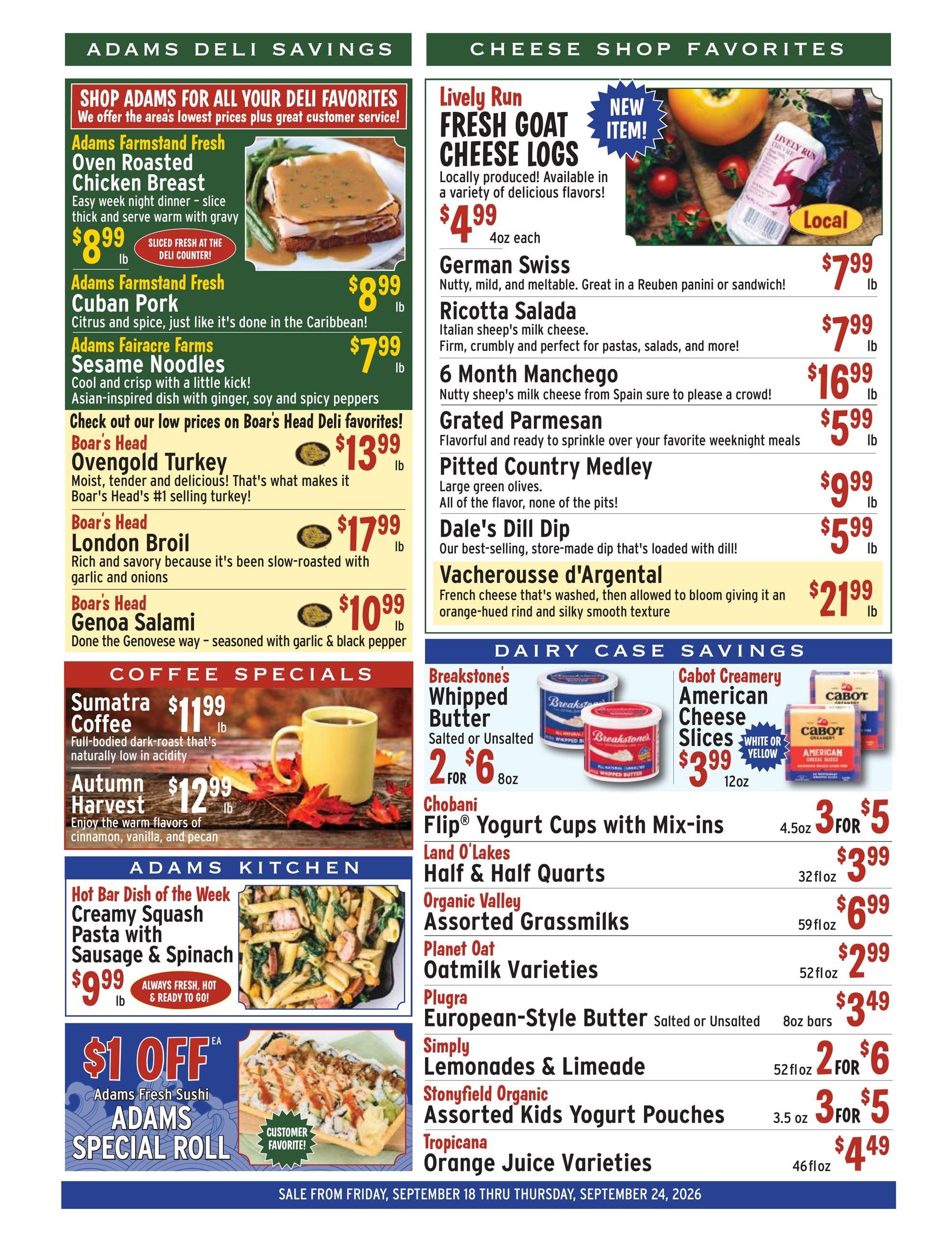 Adams Fairacre Farms Weekly Ad September 18 - 24, 2026