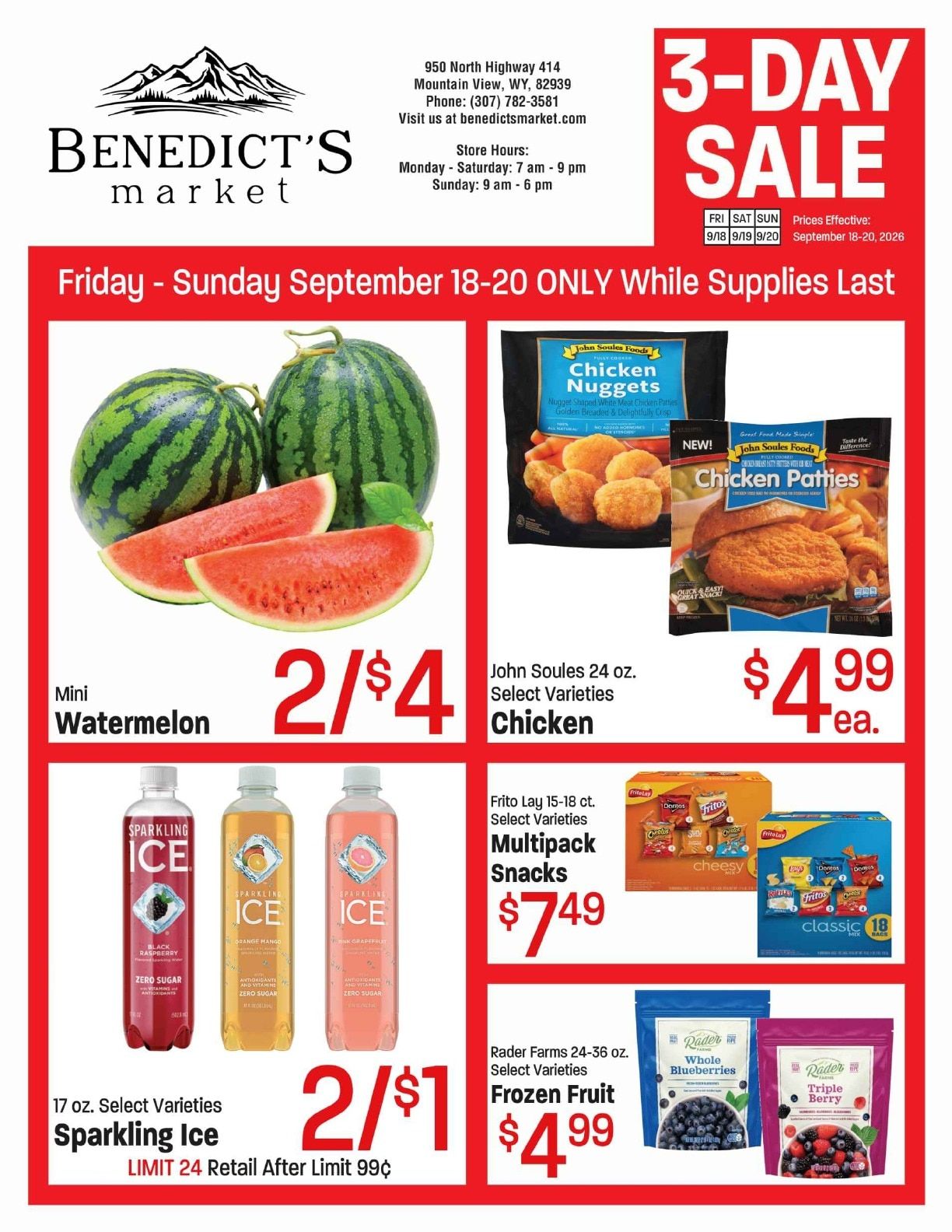 Benedict's Market Weekly Ad September 18 - 20, 2026