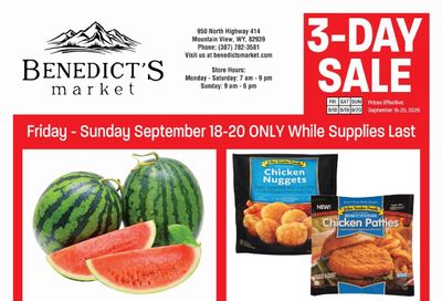 Benedict's Market Weekly Ad September 18 - 20, 2026