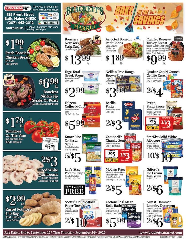Brackett's Market Weekly Ad September 18 - 24, 2026