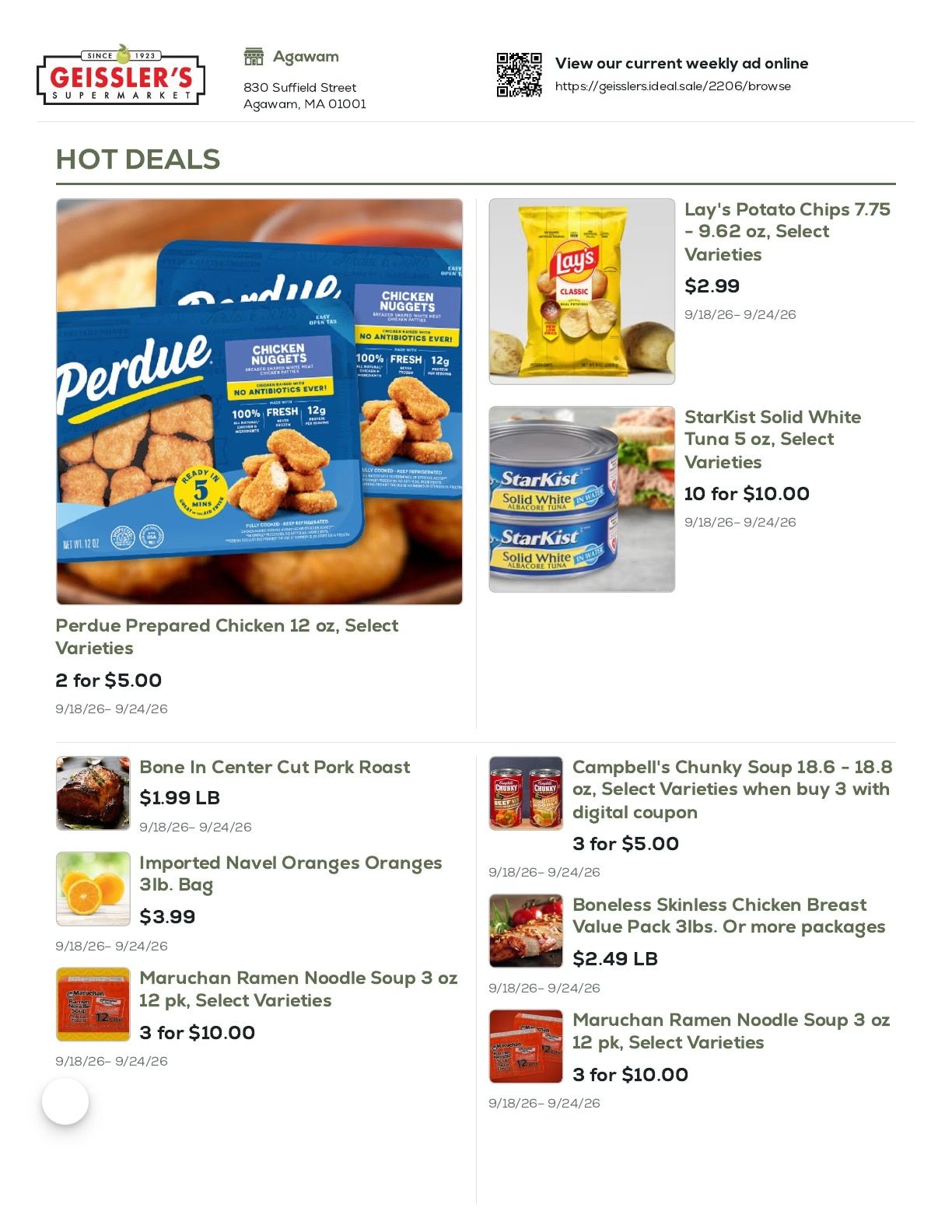 Geissler's Supermarket Weekly Ad September 18 - 24, 2026