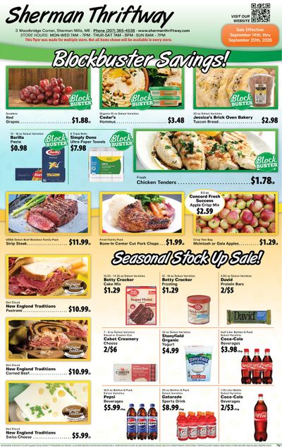 Sherman Thriftway Weekly Ad September 18 - 24, 2026