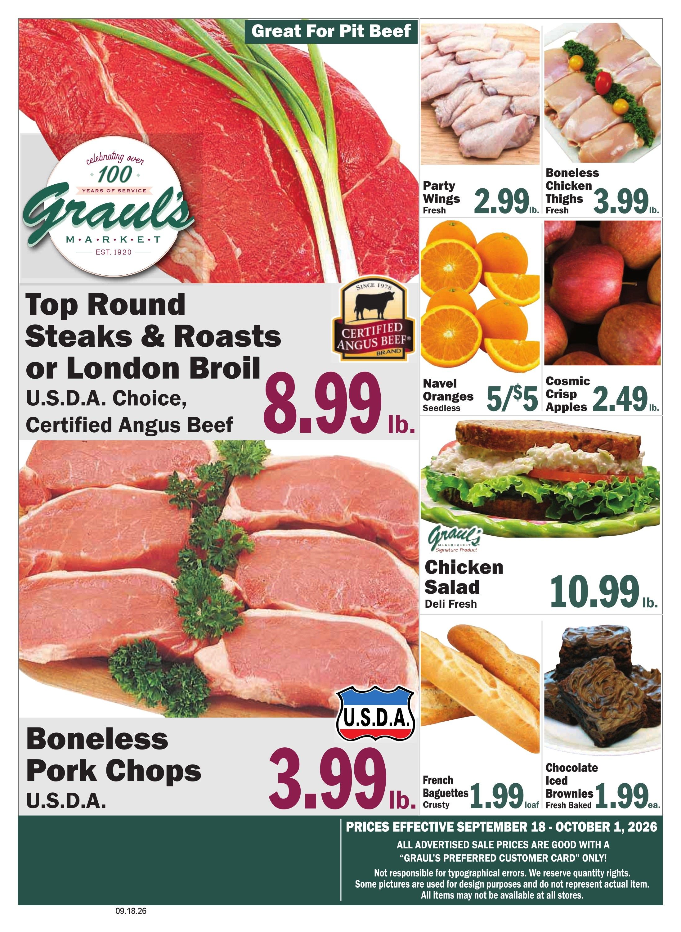 Graul's Market (Parkton, MD) Weekly Ad September 19 - October 1, 2026