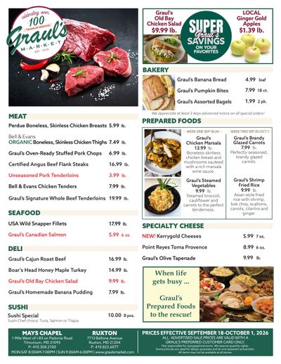 Graul's Market Weekly Ad September 18 - October 1, 2026