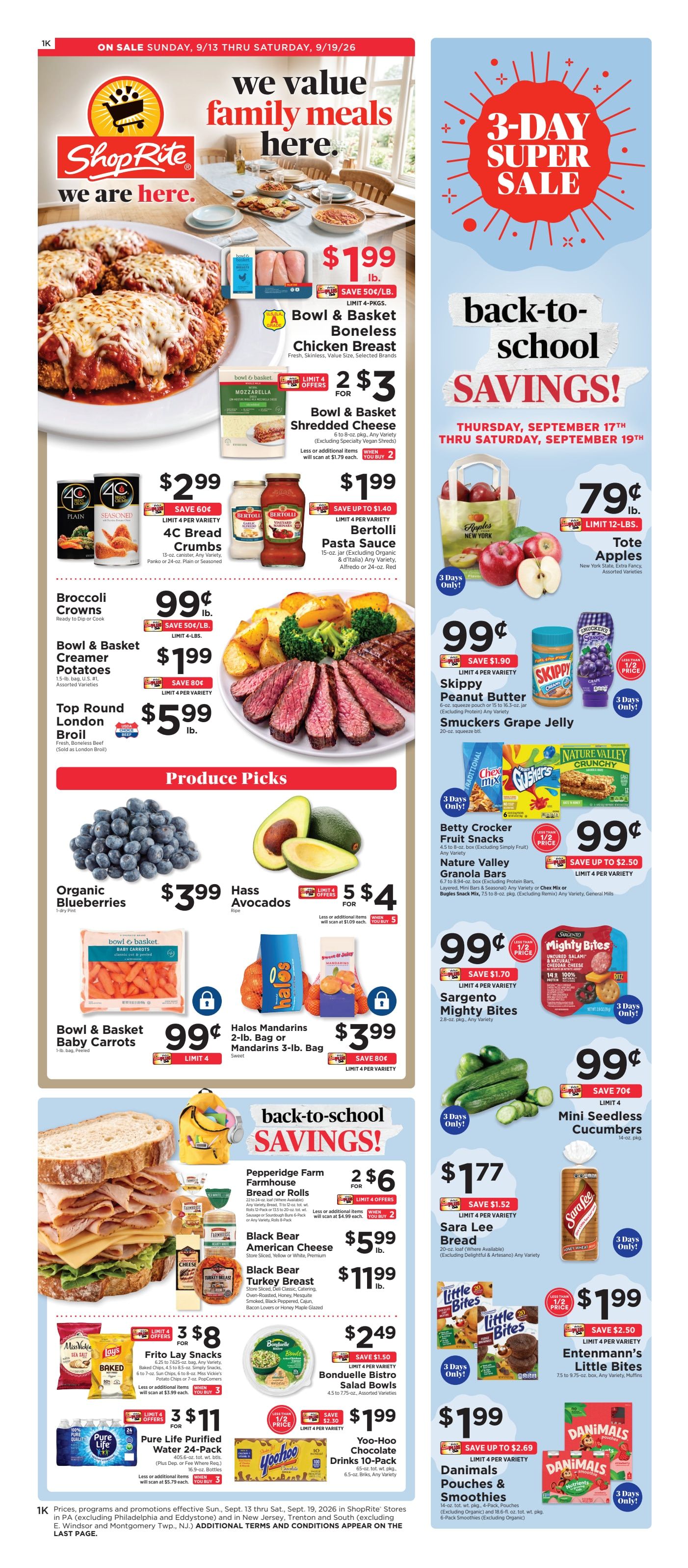 ShopRite (949 Beards Hill Rd, Aberdeen, MD) Weekly Ad September 18 - 24, 2026