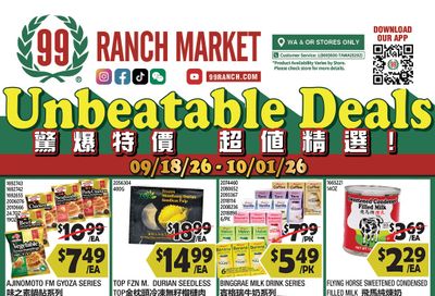 99 Ranch Market (Beaverton and other locations, OR) Weekly Ad September 18 - 24, 2026