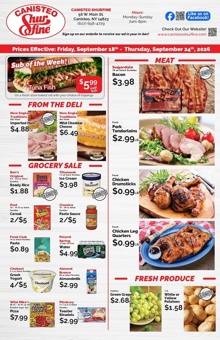 Canisteo Shurfine Weekly Ad September 18 - 24, 2026