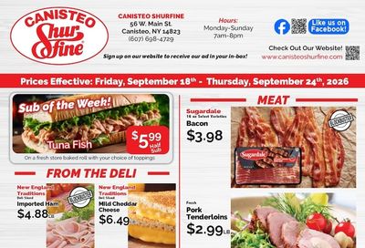 Canisteo Shurfine Weekly Ad September 18 - 24, 2026