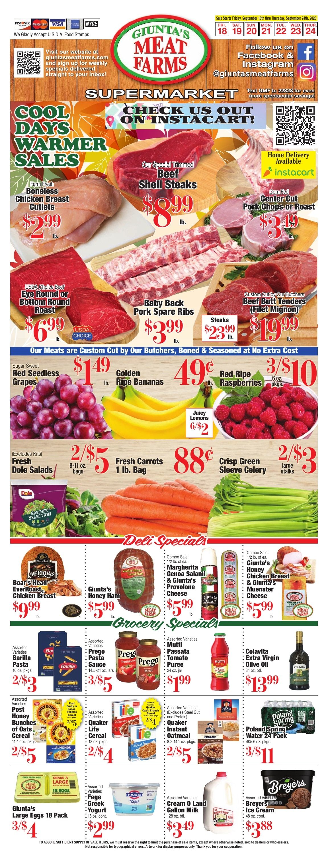 Giunta's Meat Farms Weekly Ad September 18 - 24, 2026