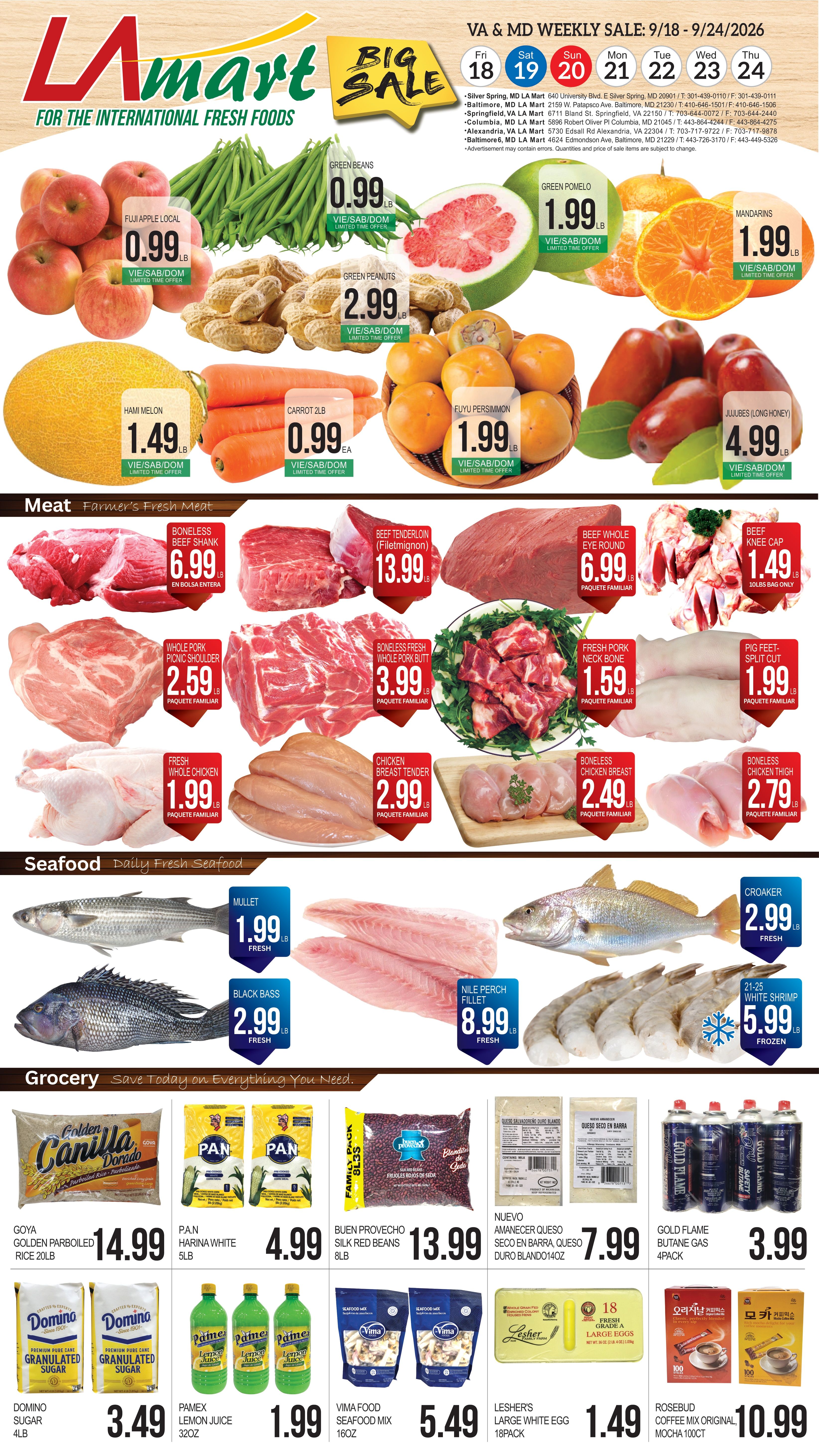 LA Mart Hispanic Weekly Ad September 18 - 24, 2026