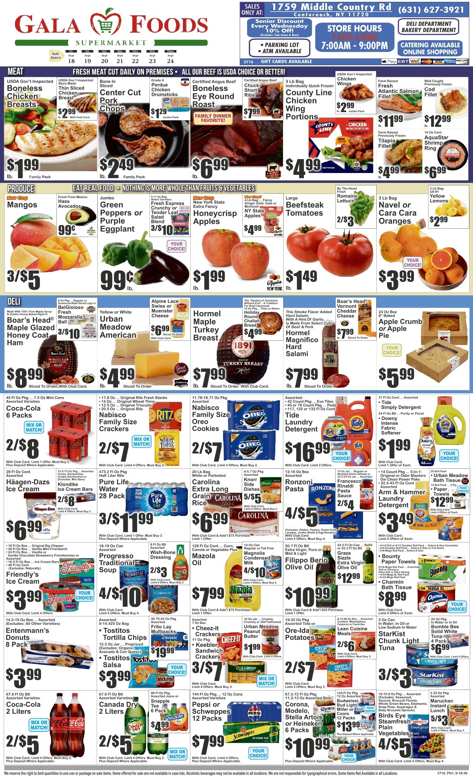 Gala Foods (1759 Middle Country Road, Unit 1, Centereach, NY) Key Food Weekly Ad September 18 - 24, 2026