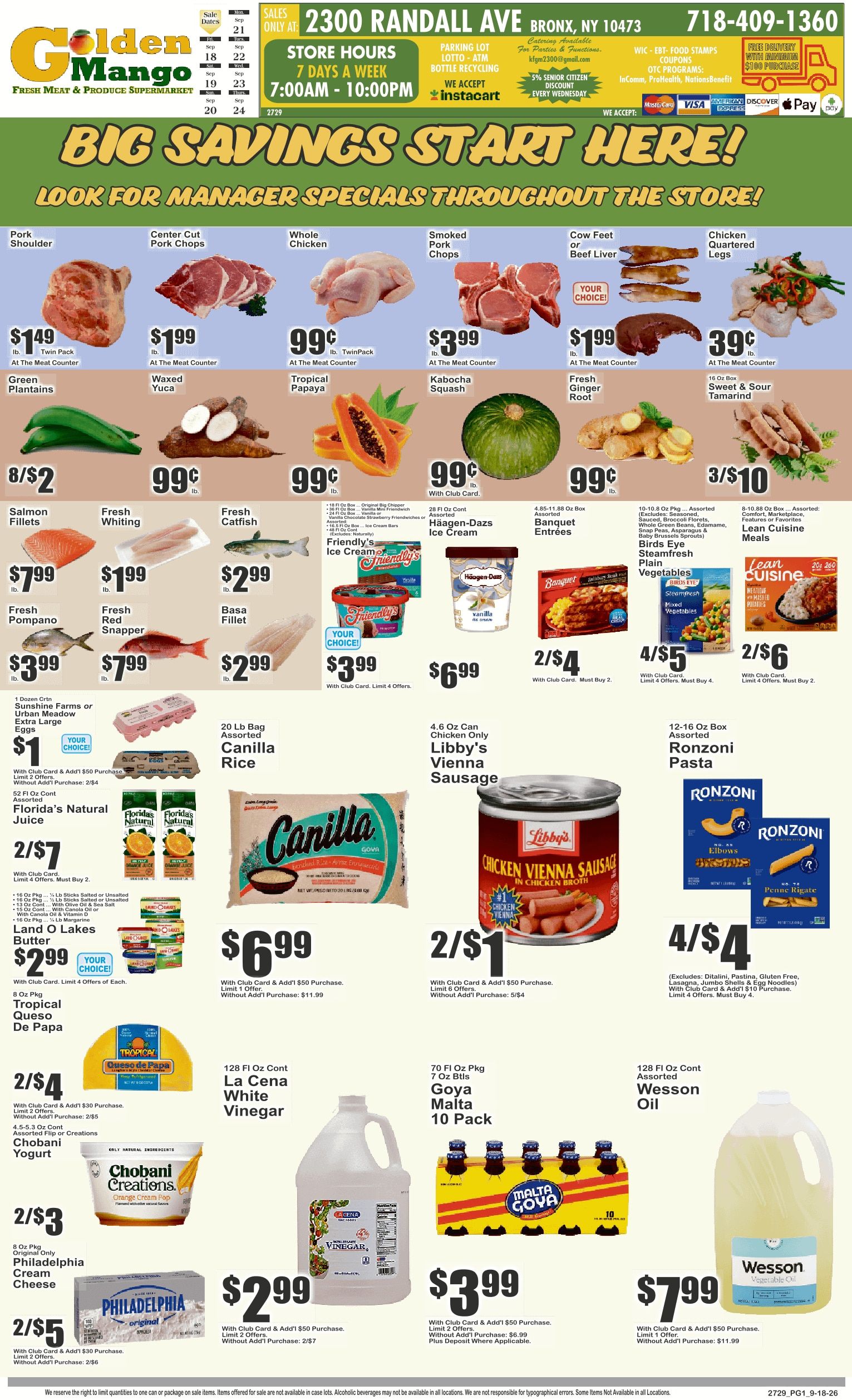 Golden Mango (2300 Randall Avenue, Bronx, NY) Key Food Weekly Ad September 18 - 24, 2026
