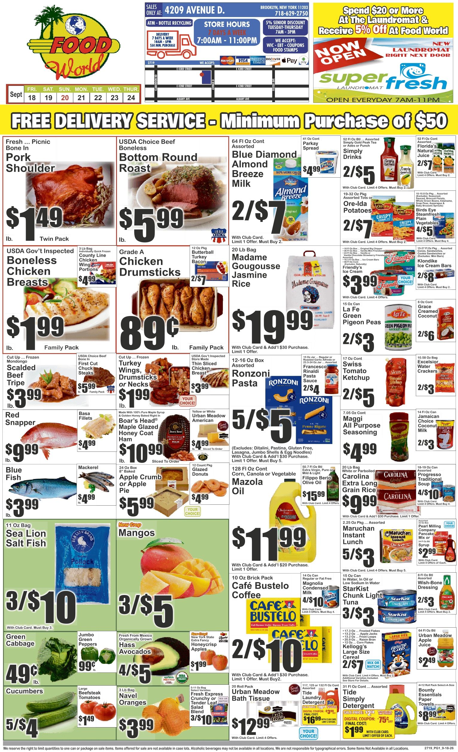 Food World Supermarket (4209 Avenue D, Brooklyn, NY) Key Food Weekly Ad September 18 - 24, 2026
