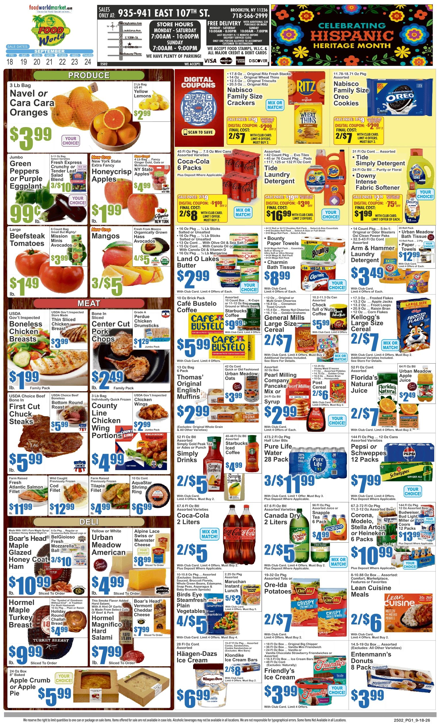 Food World Supermarket (935 East 107th Street, Brooklyn, NY) Key Food Weekly Ad September 18 - 24, 2026