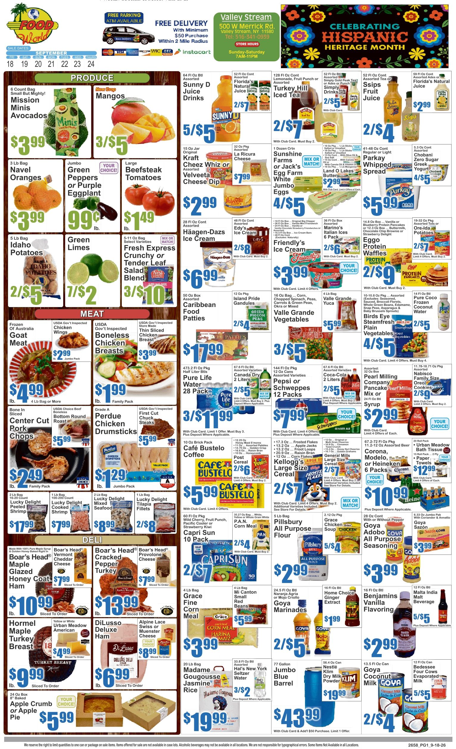 Food World Supermarket (Valley Stream, NY) Key Food Weekly Ad September 18 - 24, 2026