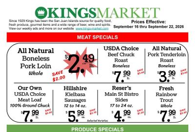 Kings Market Friday Harbor Weekly Ad September 16 - 22, 2026