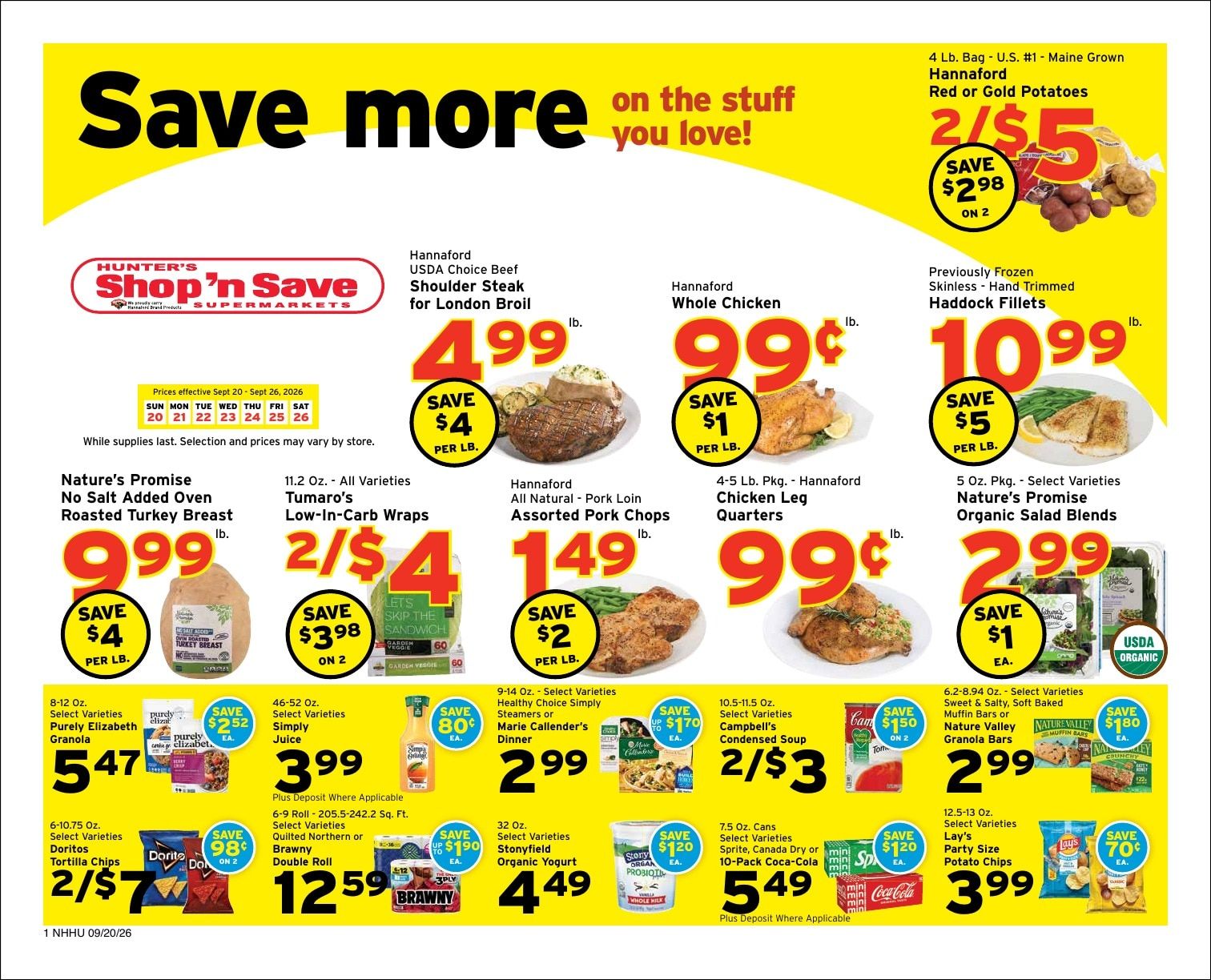 Hunter's Shop 'n Save Weekly Ad September 20 - 26, 2026