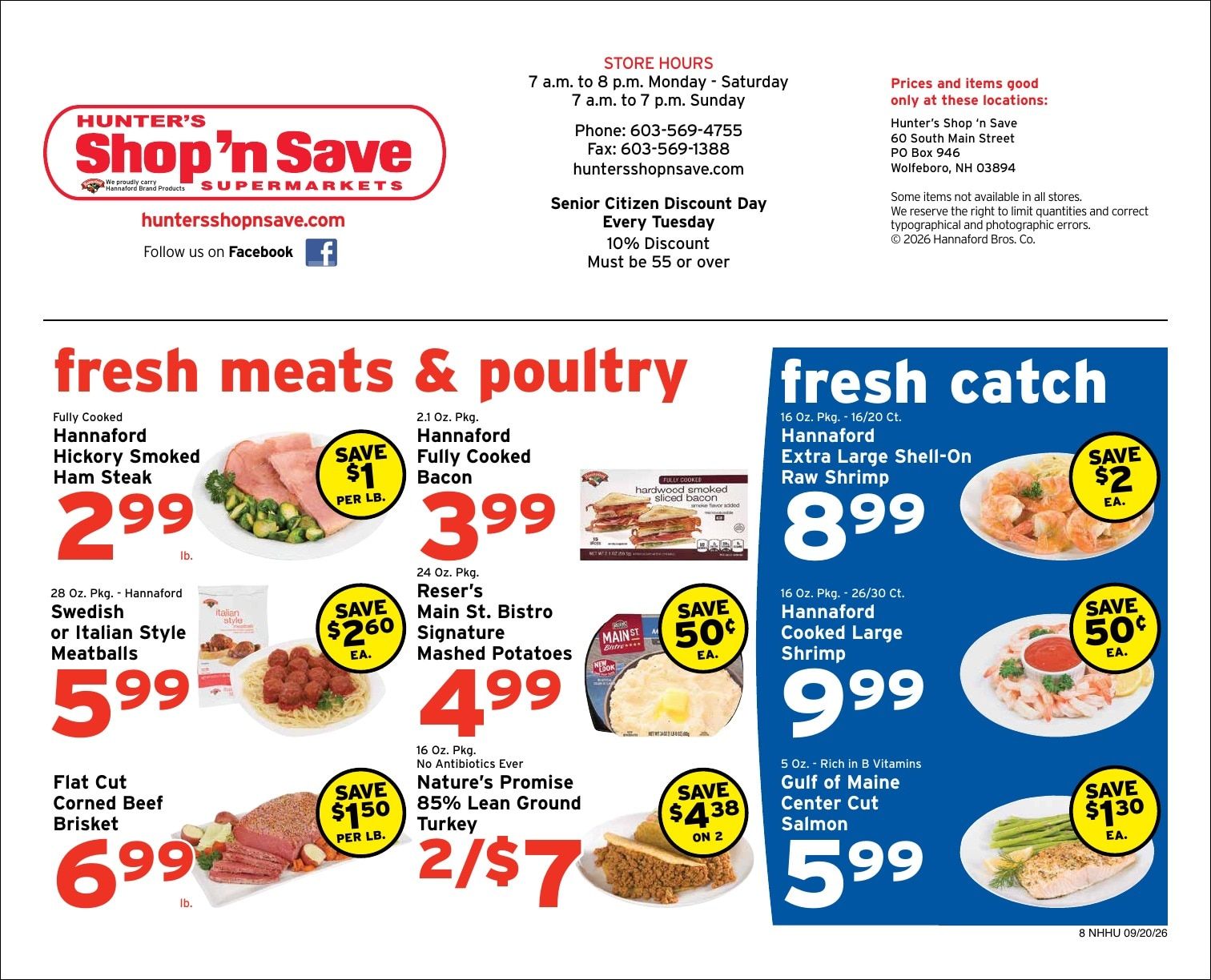 Hunter's Shop 'n Save Weekly Ad September 20 - 26, 2026