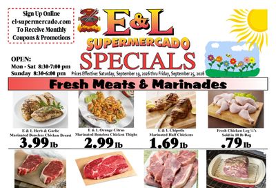 E & L Supermercado Weekly Ad September 19 - 25, 2026