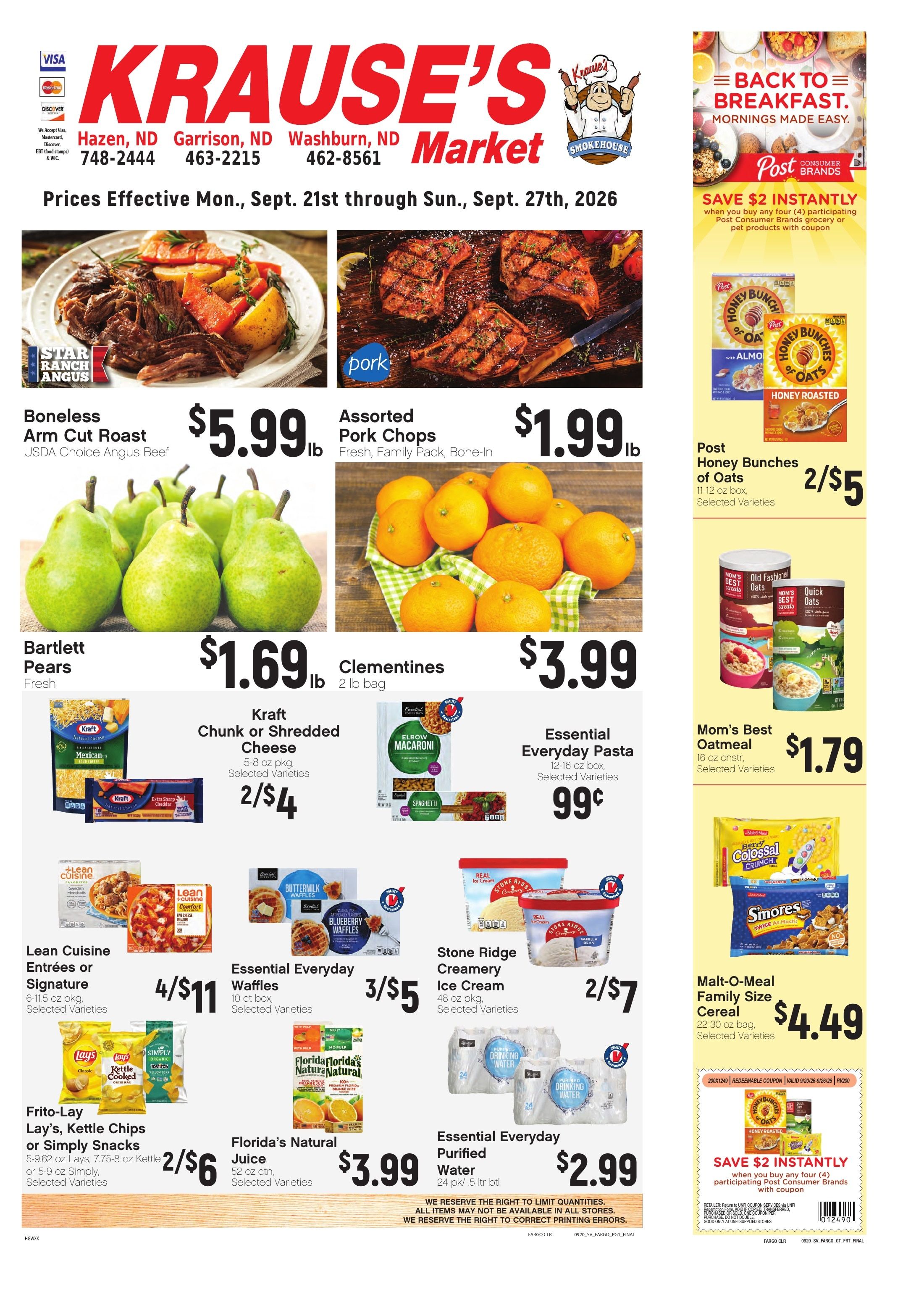 Krause's SuperValu Weekly Ad September 21 - 27, 2026