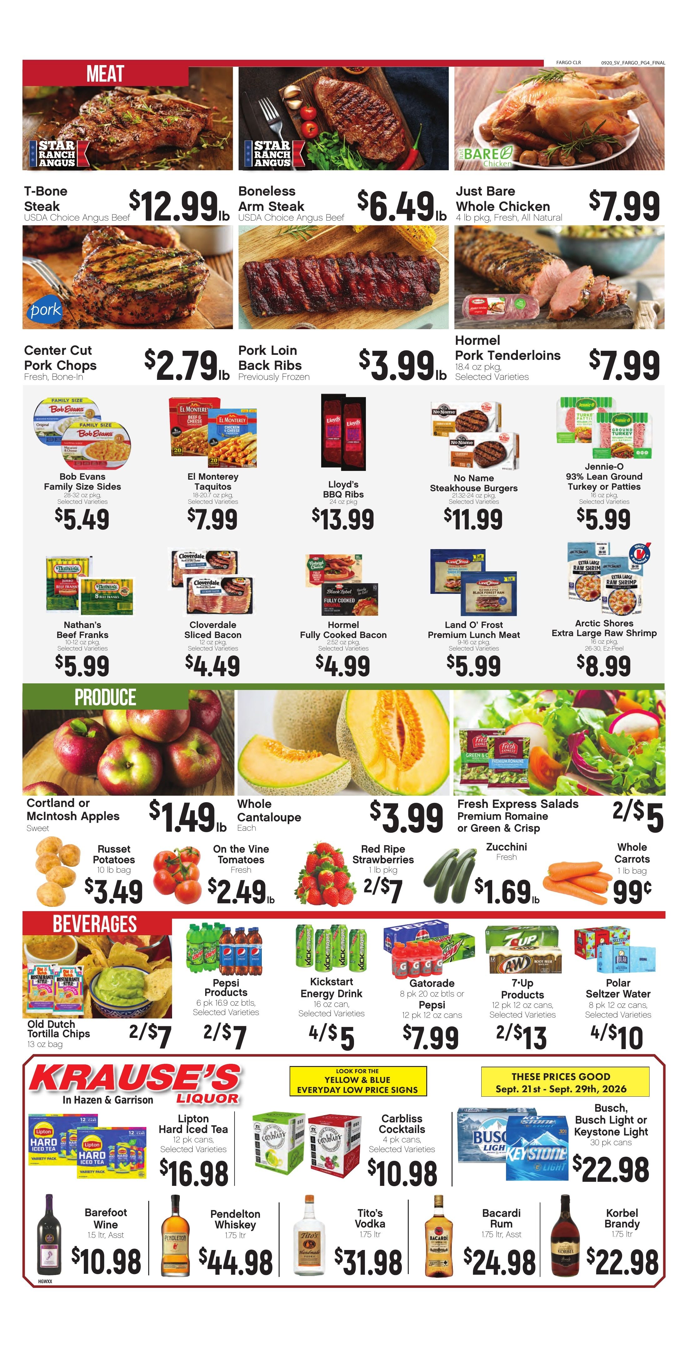 Krause's SuperValu Weekly Ad September 21 - 27, 2026