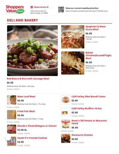 Shoppers Value Foods Louisiana Weekly Ad September 16 - 29, 2026