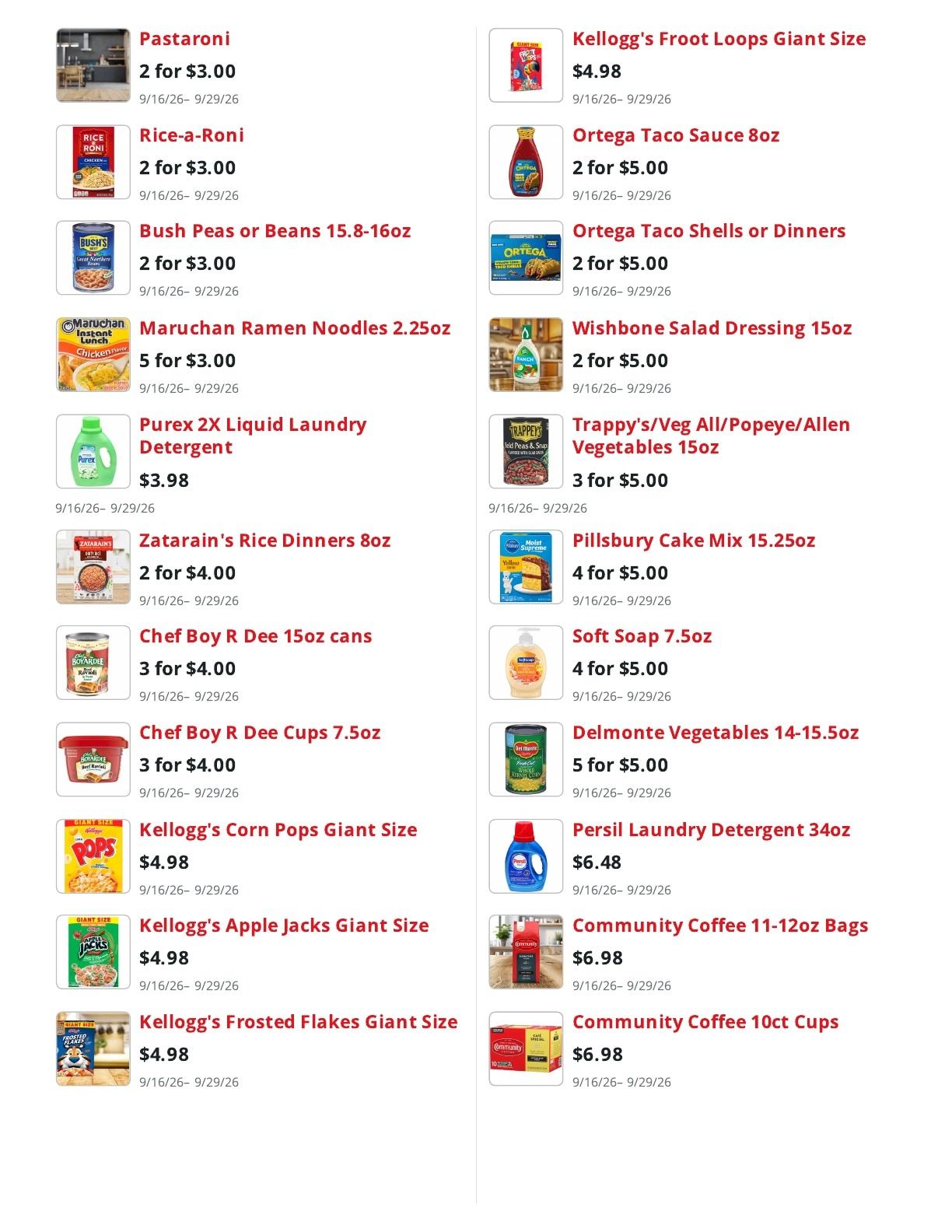 Shoppers Value Foods Louisiana Weekly Ad September 16 - 29, 2026