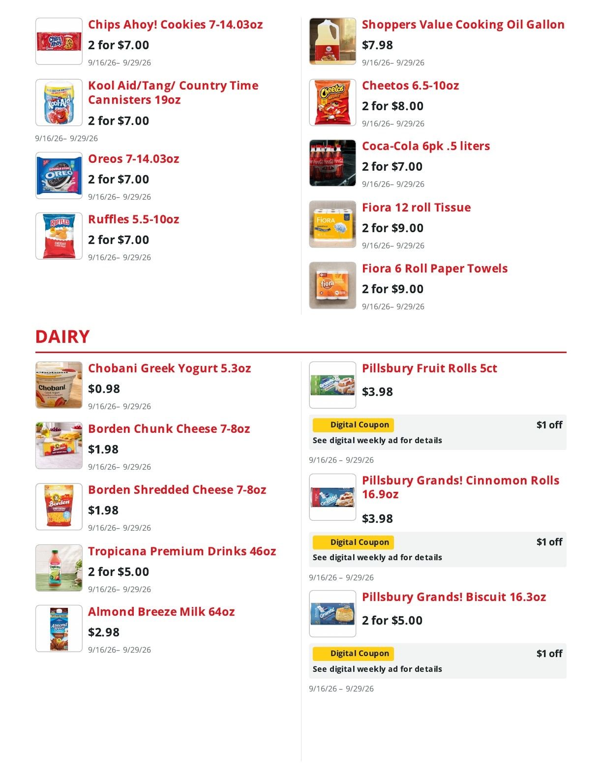 Shoppers Value Foods Louisiana Weekly Ad September 16 - 29, 2026