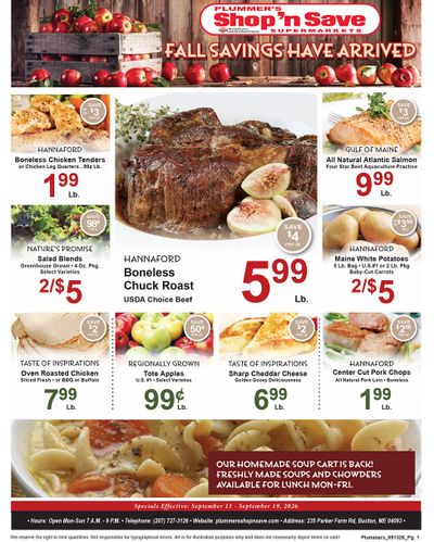 Plummer's Shop 'n Save Weekly Ad September 19 - 25, 2026