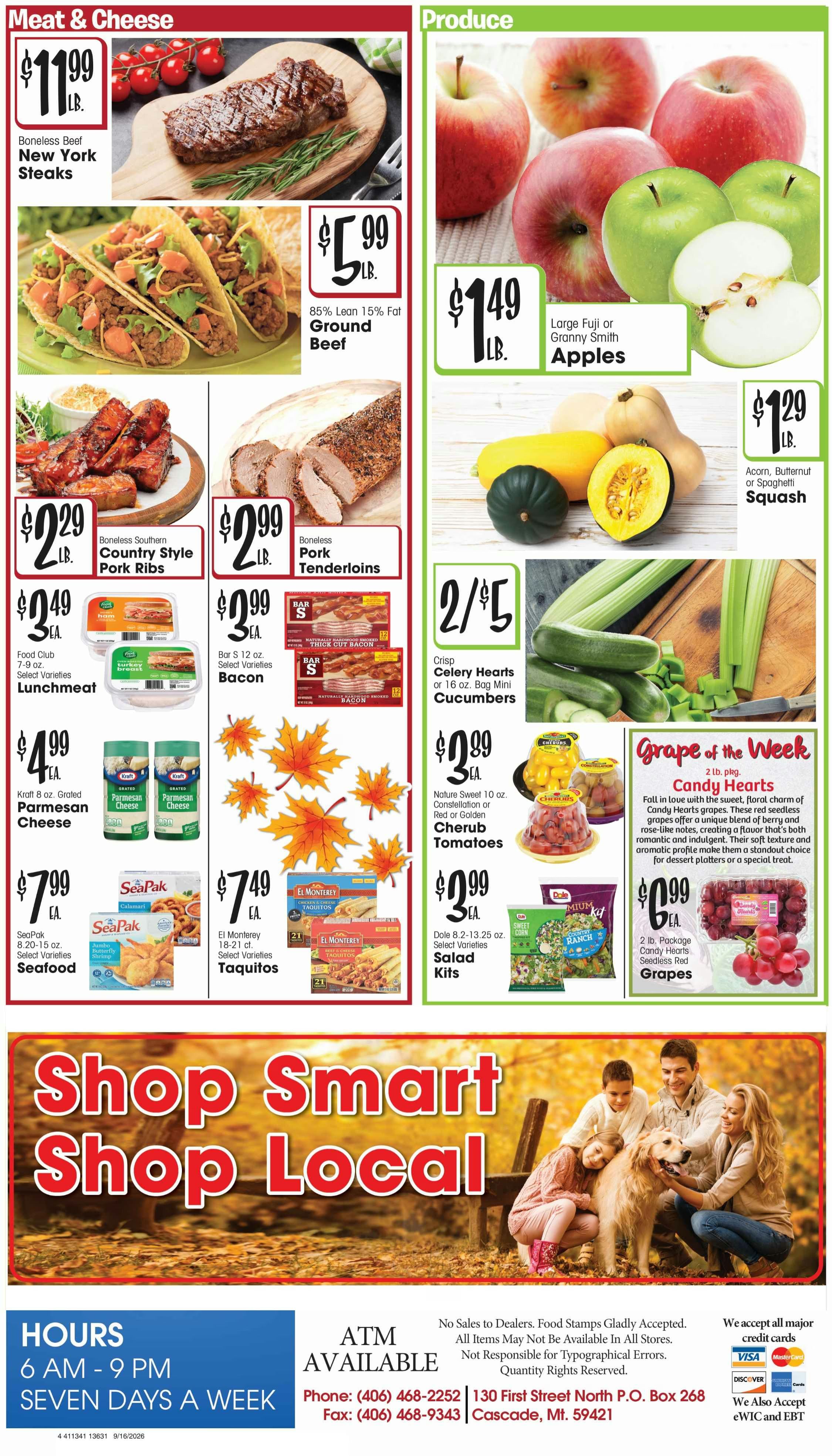 468 Market (130 1st St N, Cascade, MT) Weekly Ad September 16 - 22, 2026