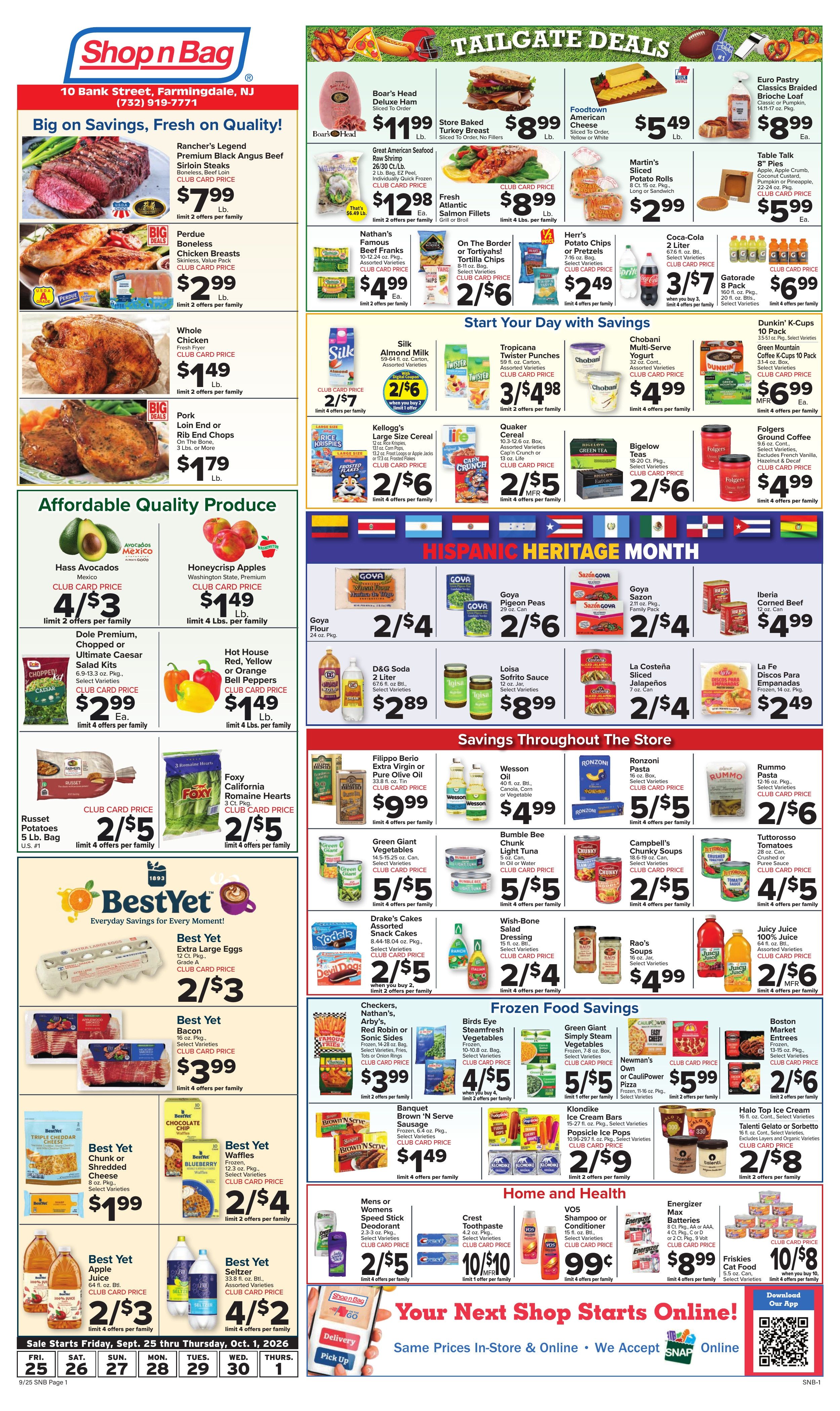 Shop n Bag Weekly Ad September 25 - October 1, 2026
