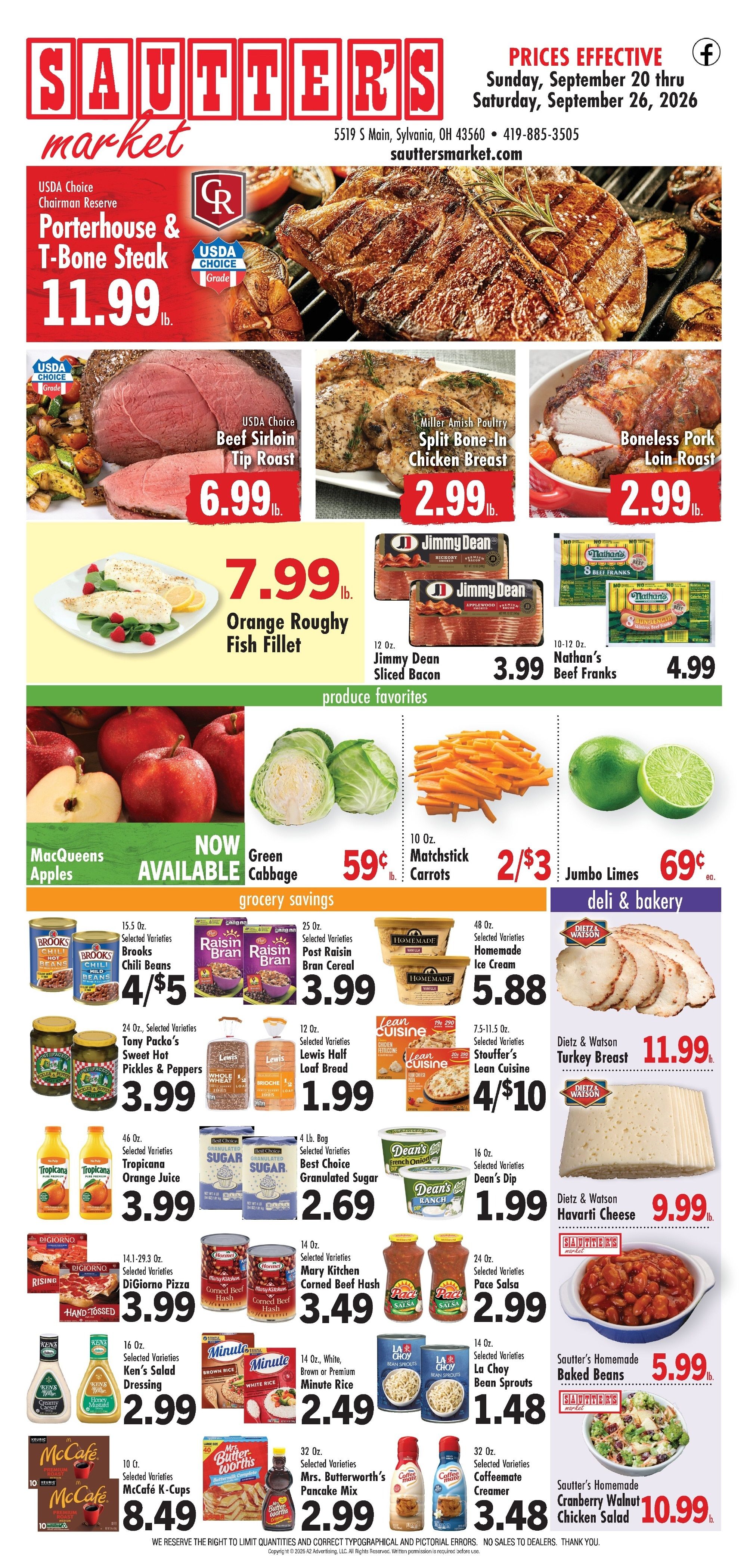 Sautter's Market Weekly Ad September 20 - 26, 2026
