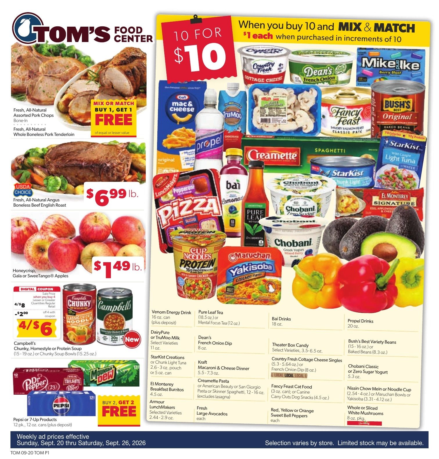 Tom's Food Center Weekly Ad September 20 - 26, 2026