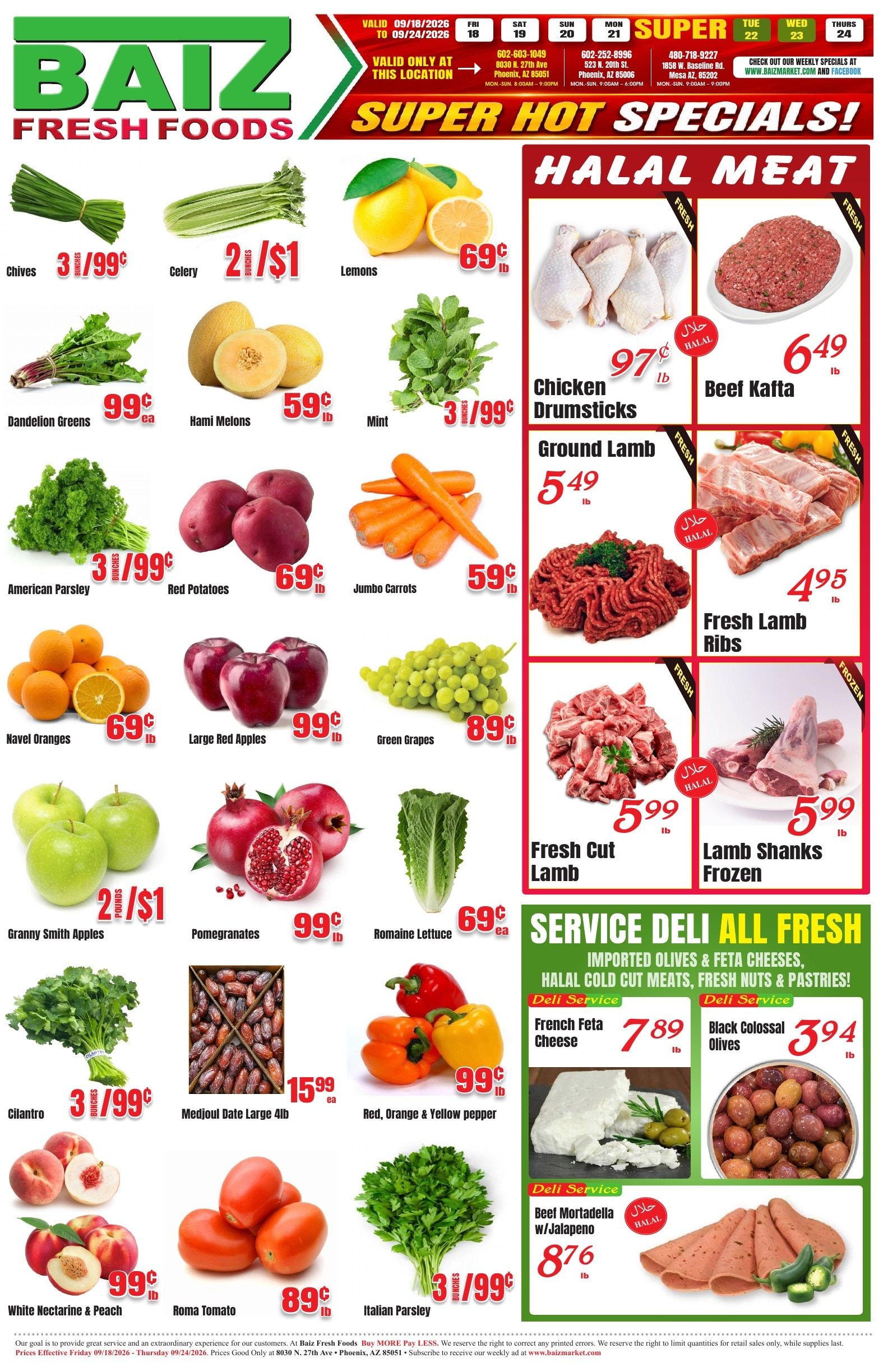Baiz Market (8030 North 27th Avenue, Phoenix, AZ) Weekly Ad September 18 - 24, 2026