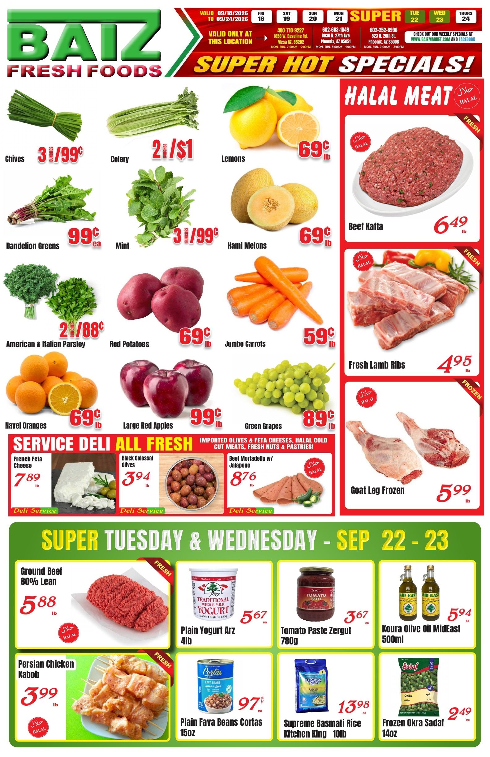 Baiz Market (Mesa, AZ) Weekly Ad September 18 - 24, 2026