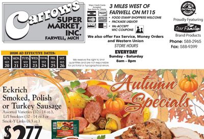 Carrow's Supermarket Weekly Ad September 20 - 26, 2026